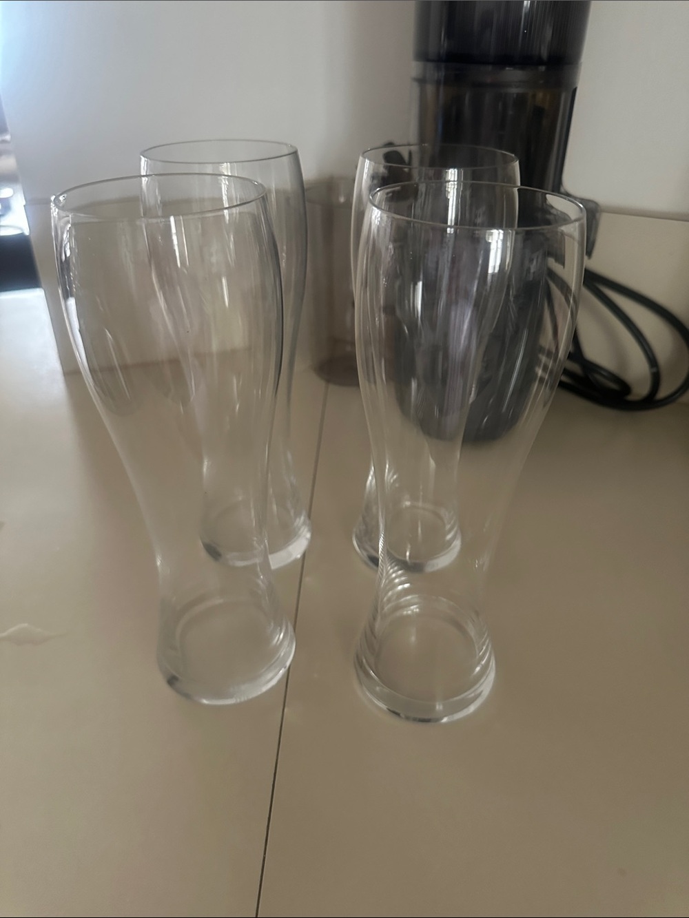 Never Used Riedel Set of 4 Pilsner Beer Glasses – Tall Curved Crystal Glassware
